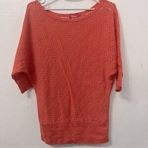 Just Divine Diagonal Stripe Pattern Coral Top